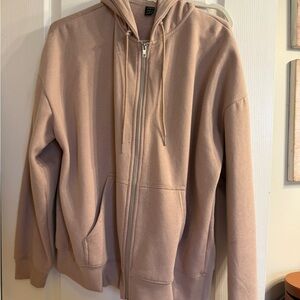 Neutral oversized Full-Zip Hoodie